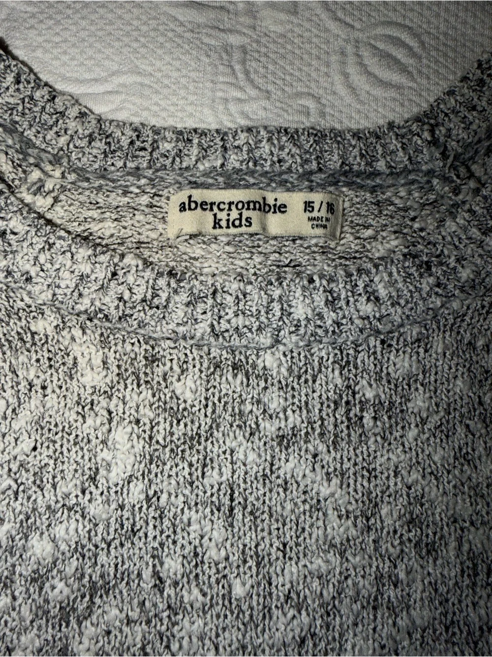 abercrombie kids Gray Marled Cold-Shoulder Sweater with Tulle Hem